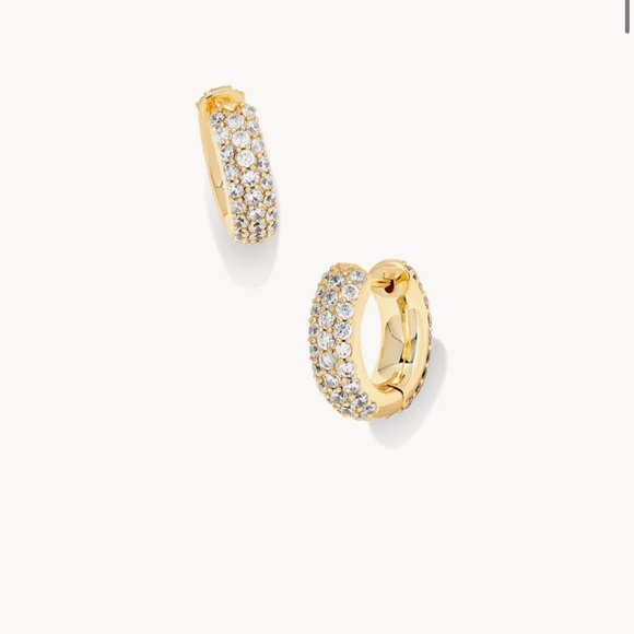 NWT Kendra Scott Mikki Pave Huggie Earrings - Picture 1 of 4